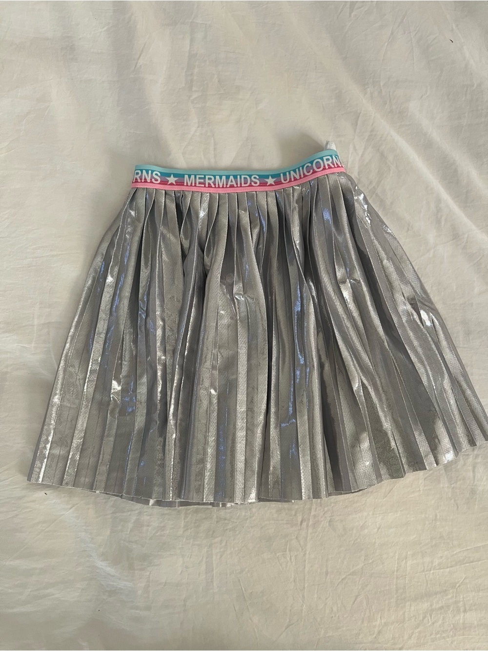 Garanimals Kids Metallic Silver Pleated Skirt, sz 8